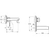 Встроенный смеситель для раковины VITRA ROOT SQUARE настенный, медь A4273826EXP